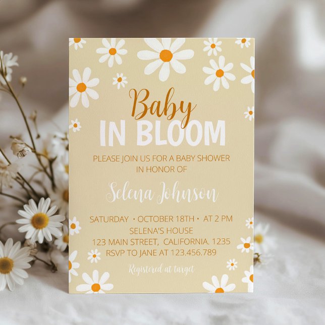 Invitación de Baby Shower a Boho Light Daisy (Subido por el creador)