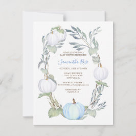 Invitación de Baby Shower a BOMBA azul y BLANCO