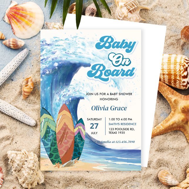 Invitación de Baby Shower a bordo para bebé (Subido por el creador)