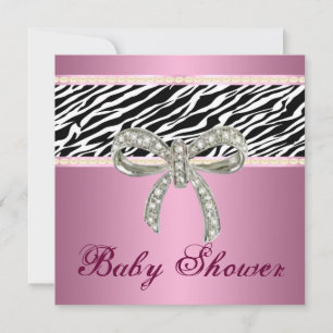 Invitación de Baby Shower a Bow de diamantes de ce