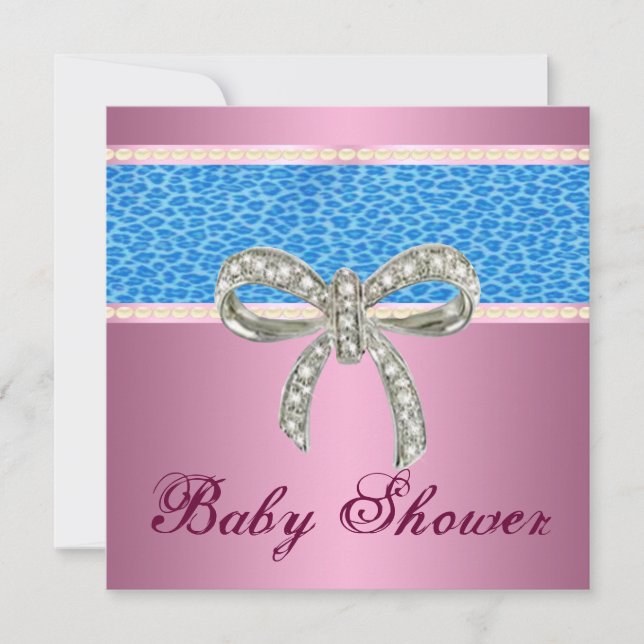 Invitación de Baby Shower a Bow de Diamond Bow de  (Anverso)