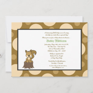 Invitación de Baby Shower a Brown y Brown Squirell
