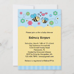 Invitación de Baby Shower a Bumble Bee Bee