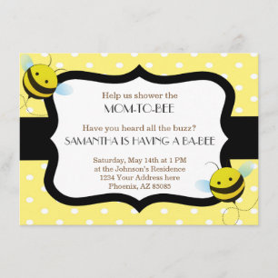 Invitación de Baby Shower a Bumble Bee Bee
