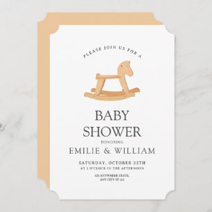 Invitación de Baby Shower a caballo de roca, Minim