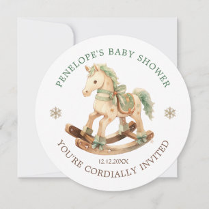 Invitación de Baby Shower a caballo de rock