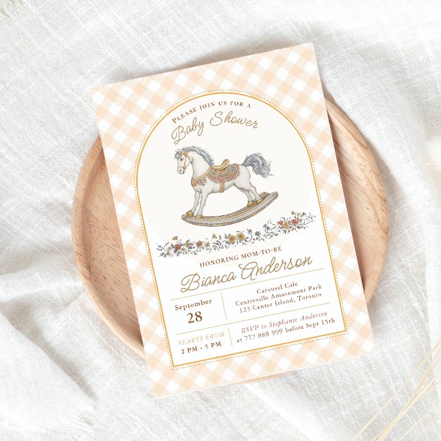 Invitación de Baby Shower a caballo de Rocking Vin (Subido por el creador)