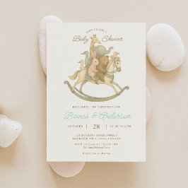 Invitación de Baby Shower a caballo de Rocking Vin