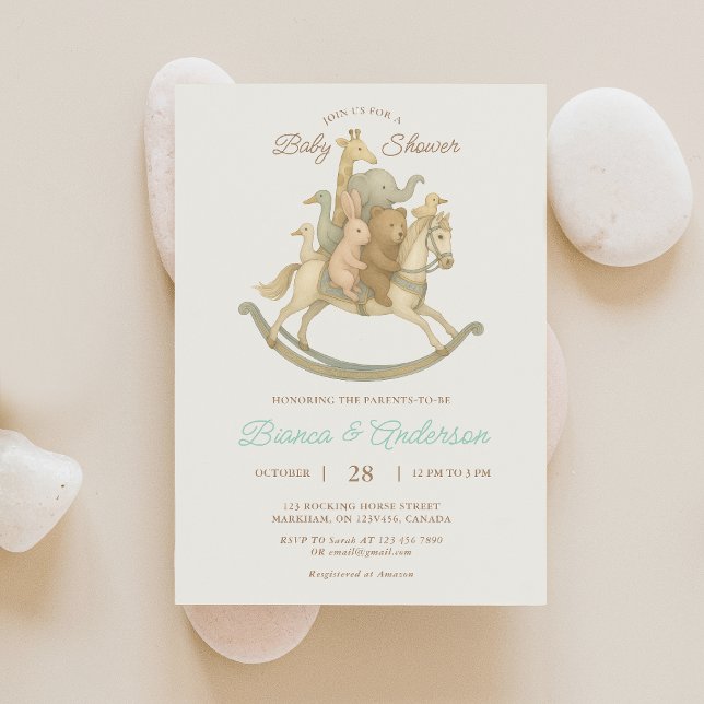 Invitación de Baby Shower a caballo de Rocking Vin (Subido por el creador)