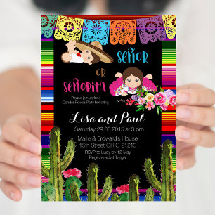 Invitación de Baby Shower a Cactus Mexican Gender