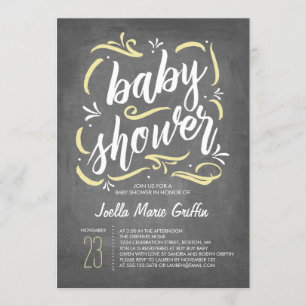 Invitación de Baby Shower a Chalkboard más dulce  