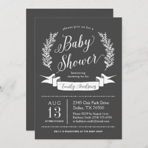 Invitación de Baby Shower a Chalkboard Rústico