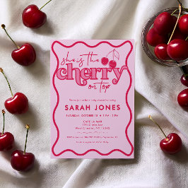Invitación de Baby Shower a Cherry on Top Chica