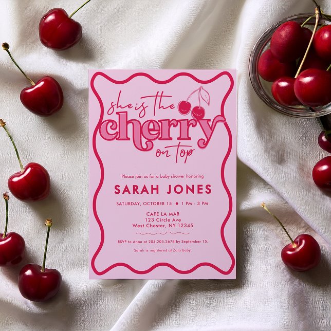 Invitación de Baby Shower a Cherry on Top Chica (Subido por el creador)