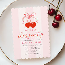 Invitación de Baby Shower a Cherry on Top Chica