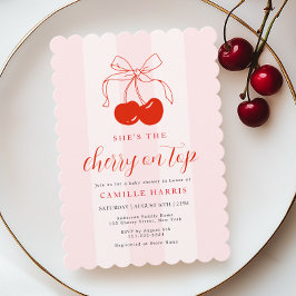 Invitación de Baby Shower a Cherry on Top Chica