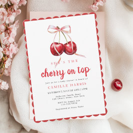 Invitación de Baby Shower a Cherry on Top Chica