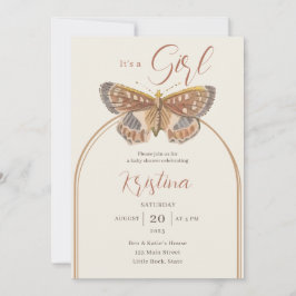 Invitación de Baby Shower a Chica de mariposas tod