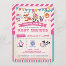 Invitación de Baby Shower a chicas de circo de car