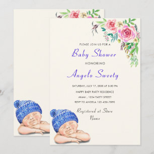 Invitación de Baby Shower a color de agua