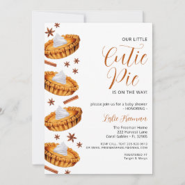 Invitación de Baby Shower a Cutie Pie Thanksgiving