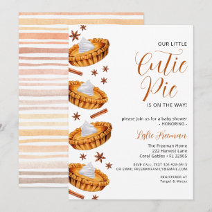 Invitación de Baby Shower a Cutie Pie Thanksgiving