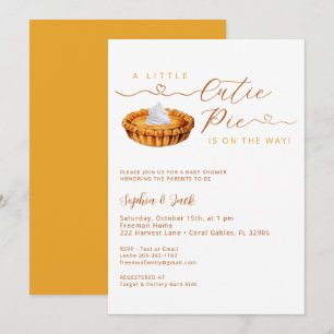 Invitación de Baby Shower a Cutie Pie Thanksgiving