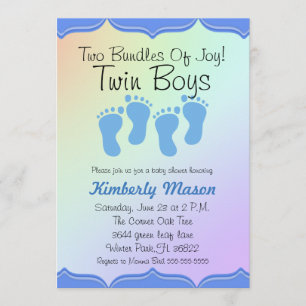 Invitación De Baby Shower A Dos Grupos De Joy Twin