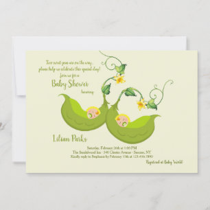 Invitación de Baby Shower a Dos Pods Pea