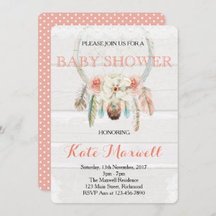 Invitación de Baby Shower a Dreamcatcher Boho