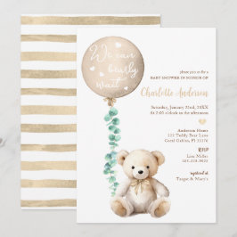 Invitación de Baby Shower a Eucalyptus Bearly Wait