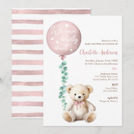 Invitación de Baby Shower a Eucalyptus Bearly Wait
