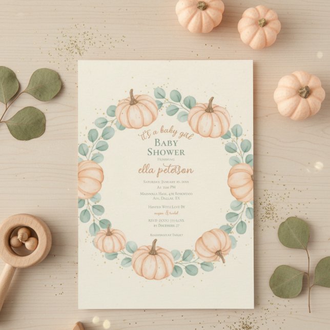 Invitación de Baby Shower a Eucalyptus de Calabaza (Subido por el creador)