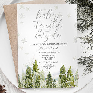 Invitación de Baby Shower a Evergreen Forest Trees