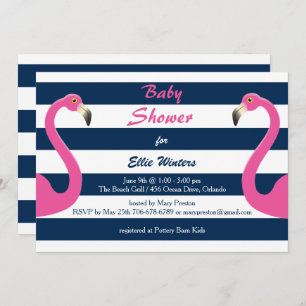Invitación de Baby Shower a Flamingo Náutico