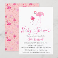 Invitación de Baby Shower a Flamingo Rosa