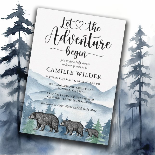 Invitación de Baby Shower a Forest Adventure Mount (Subido por el creador)