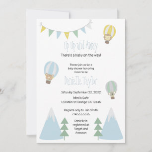 Invitación de Baby Shower a globo de aire caliente