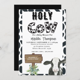 Invitación de Baby Shower a Holy Cow Country Farm