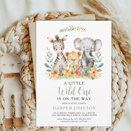 Invitación de Baby Shower a Jungle Safari Wild One