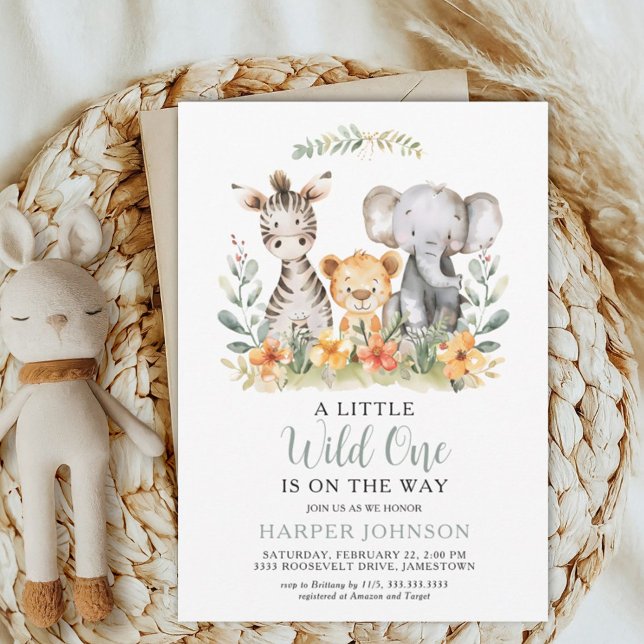 Invitación de Baby Shower a Jungle Safari Wild One (Subido por el creador)