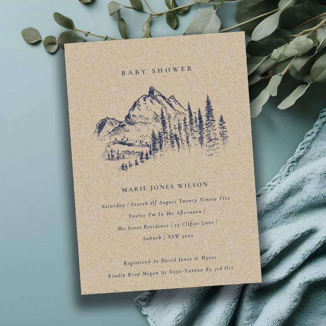 Invitación de Baby Shower a Kraft Pine Mountain Sk (Subido por el creador)