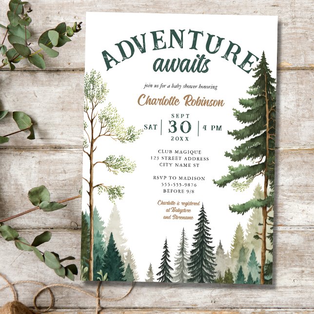 Invitación de Baby Shower a la aventura Forest Rus (Subido por el creador)