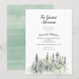 Invitación de Baby Shower a la aventura moderna mi