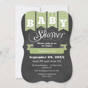 Invitación de Baby Shower a la bandera de la pizar