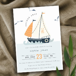 Invitación de Baby Shower a la barca náutica náuti