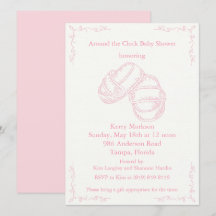 Invitación de Baby Shower a la bebé dibujada a man