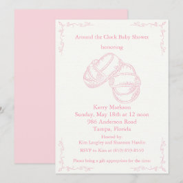 Invitación de Baby Shower a la bebé dibujada a man