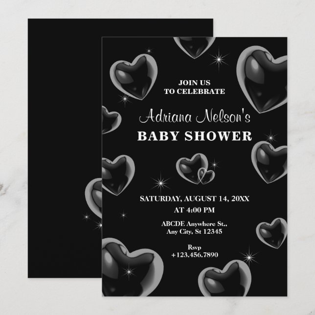 Invitación de BABY SHOWER a la burbuja de los cora (Anverso / Reverso)