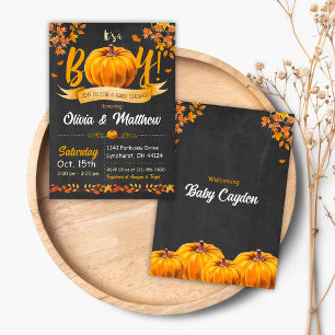 Invitación de Baby Shower a la caída de calabaza e
